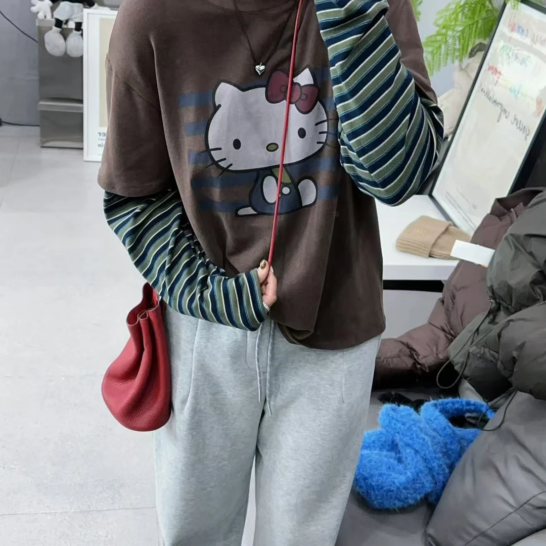 SISTERS 条纹拼接质感T恤