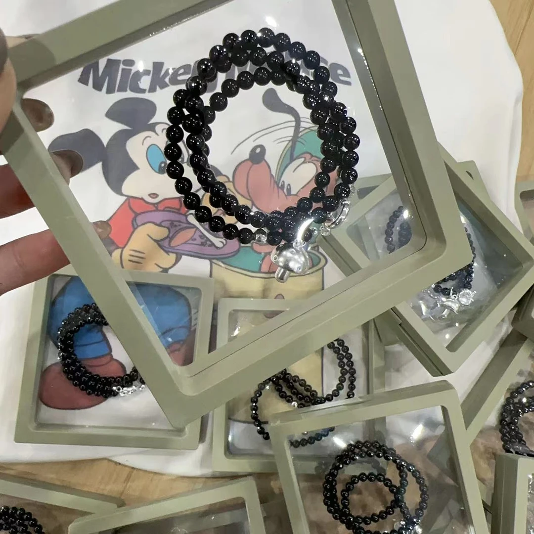 非金属合成锆石项链 SISTERS项链黑色小蘑菇项链【长42左右】