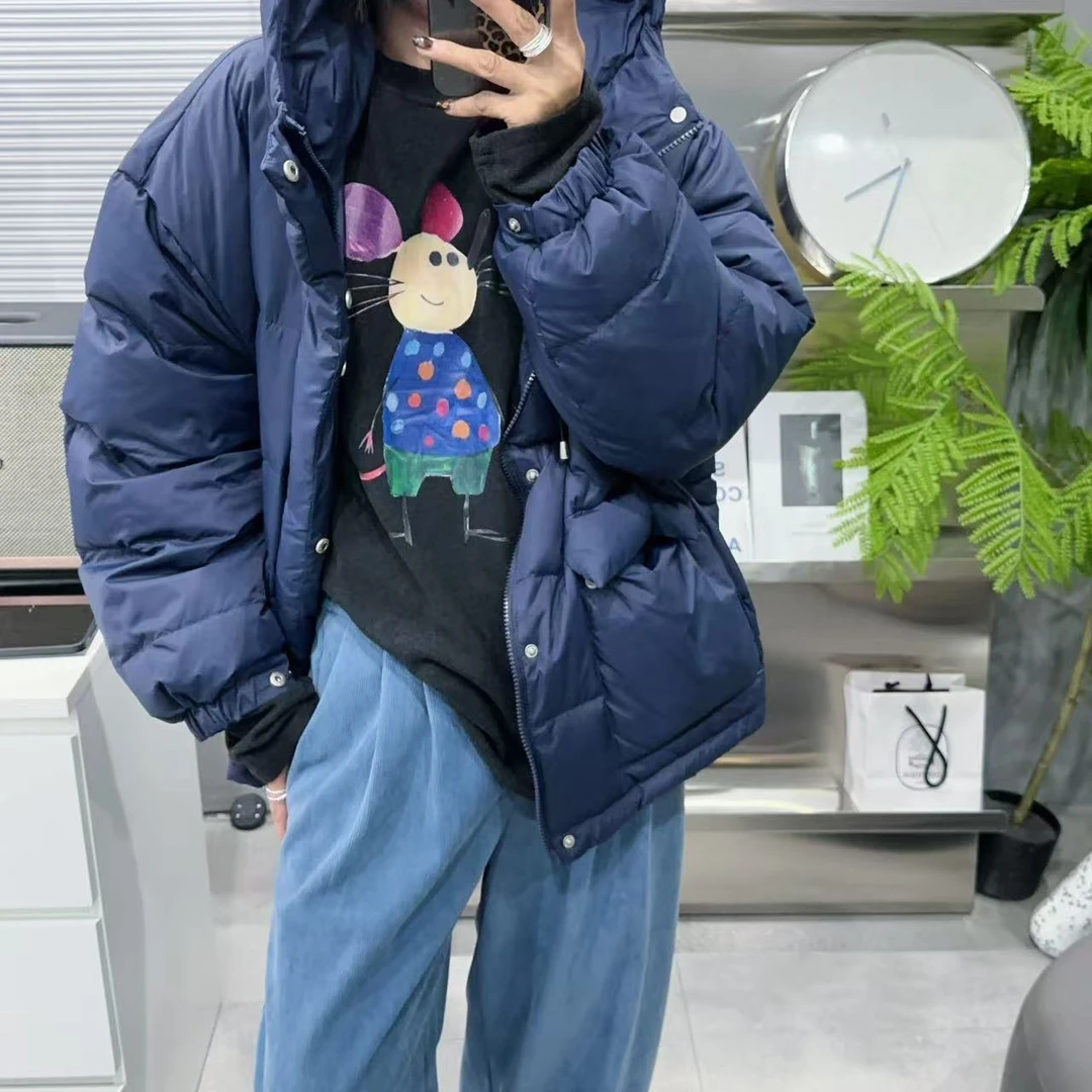 SISTERS尼罗蓝色暖暖带帽防寒服外套【长68CM】