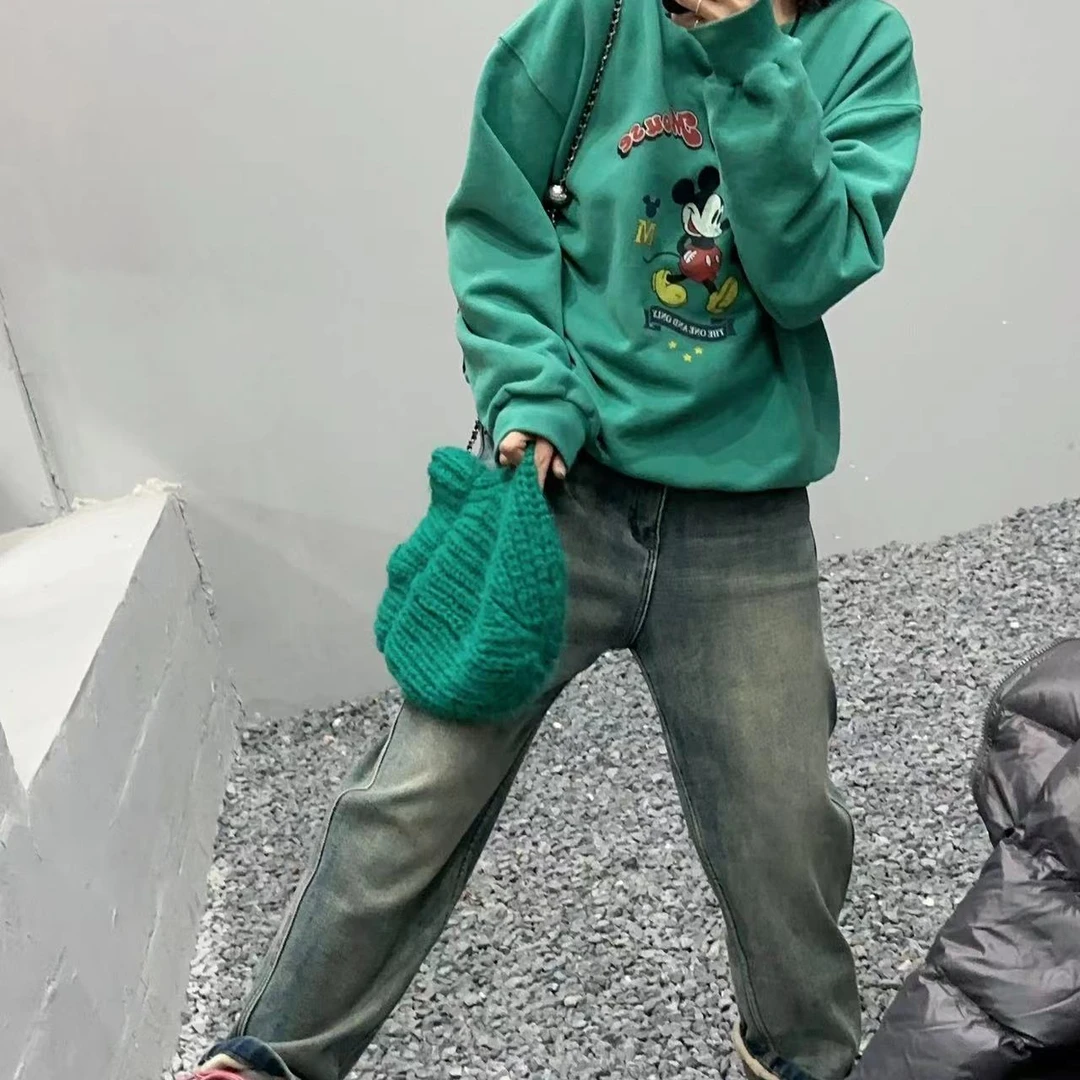 SISTERS【雪天加绒】青青色米奇卫衣【衣长71CM】