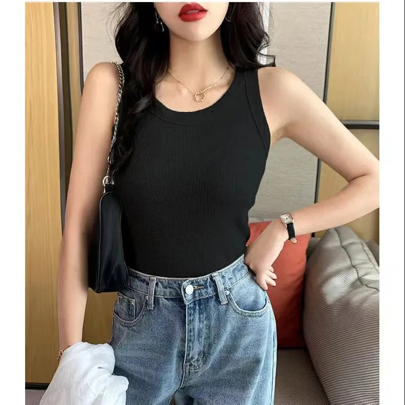吊带潮范黑色背心女无袖ins内穿打底衫显瘦修身网红遮肚子