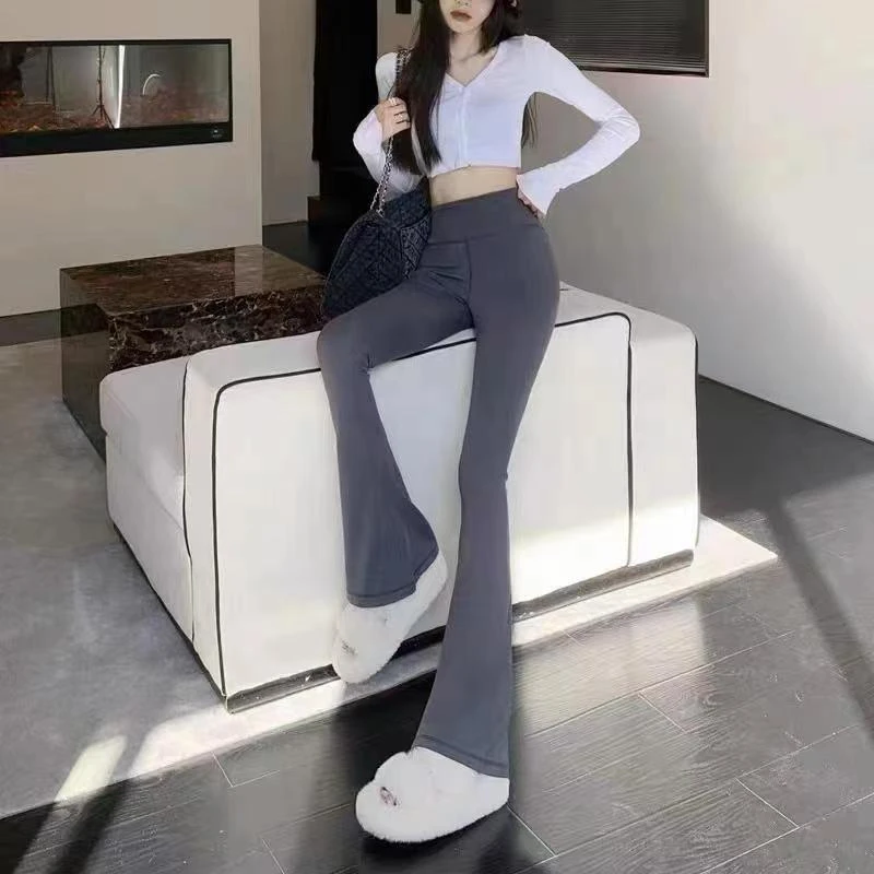 鲨鱼微喇叭打底裤女外穿健身瑜伽裤春秋夏款飞行芭比裤弹力休闲