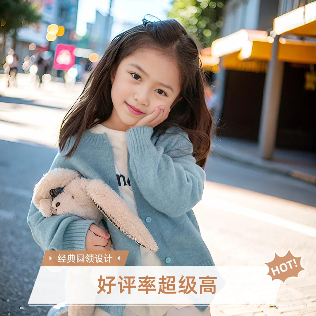 女童毛衣2025春秋新款开衫休闲洋气软糯韩版百搭上衣宝宝毛衣外套