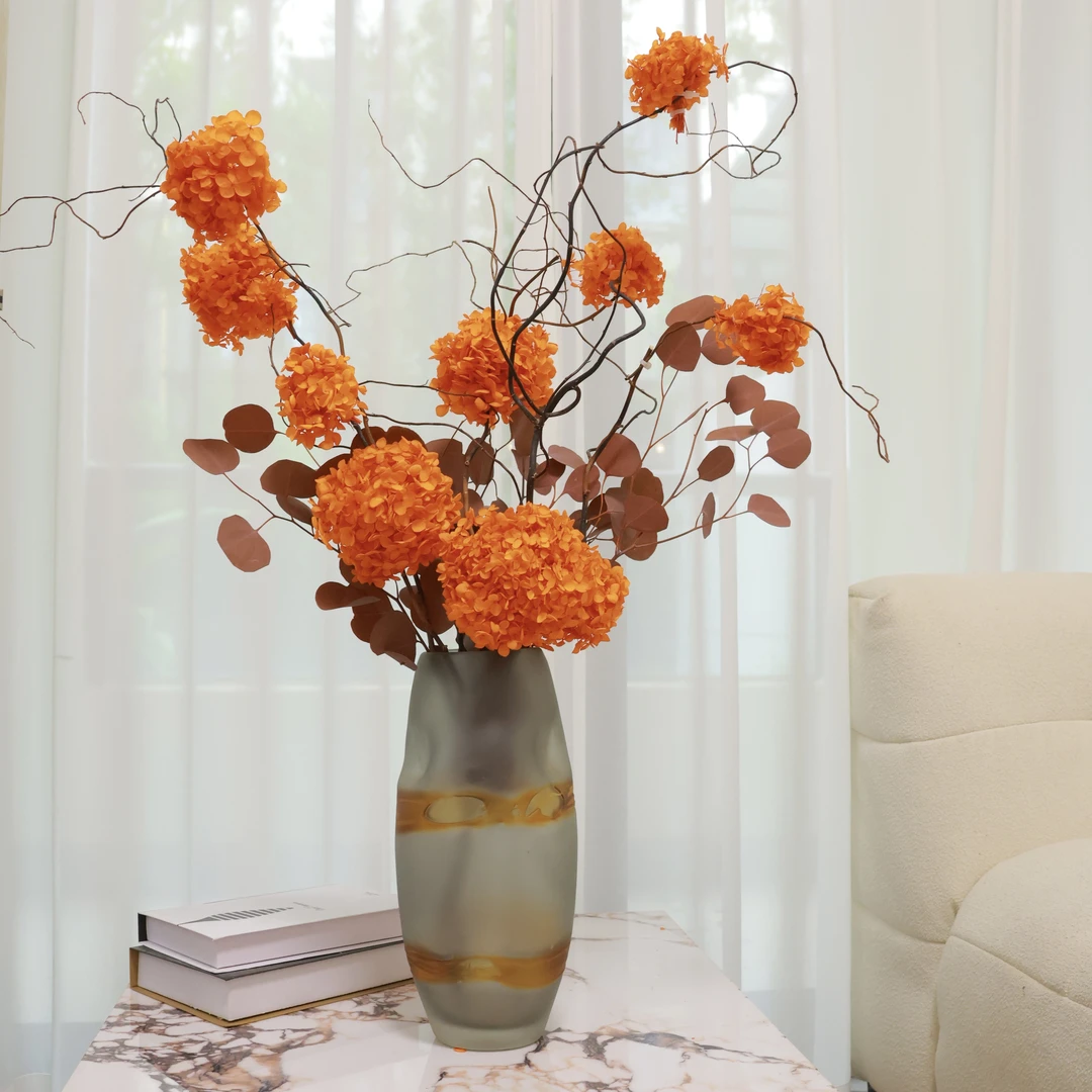 【繁花似锦】梵花之境原创设计意境形态琉璃花瓶绣球家居软装花束