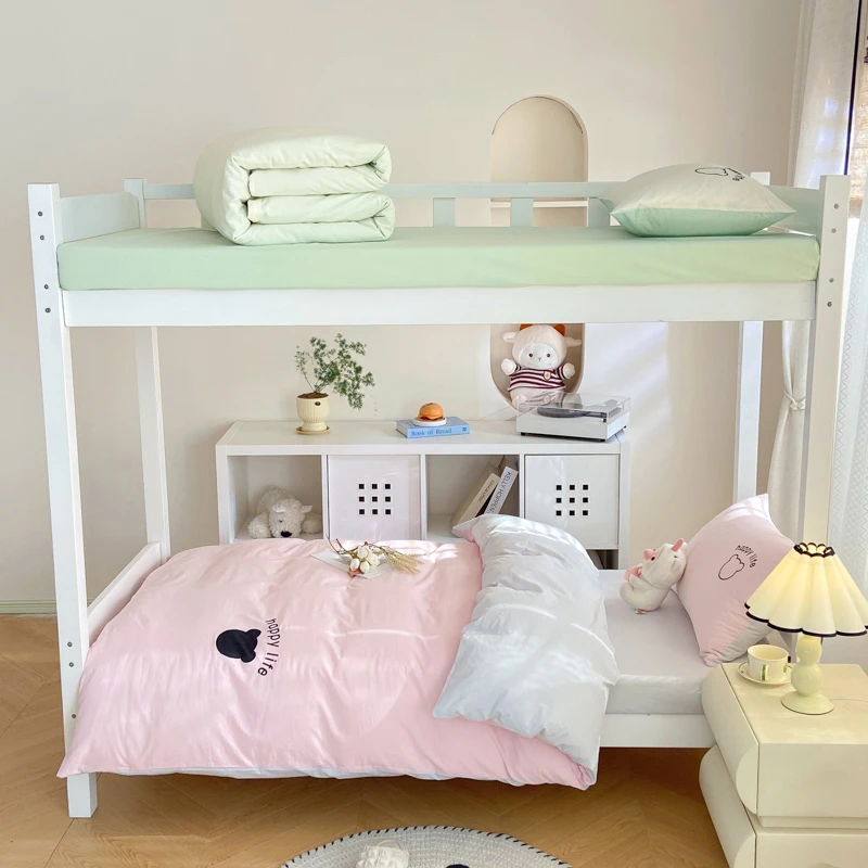 A类床单款床笠款床垫款简约印花套件学生宿舍单人三件套床上用品