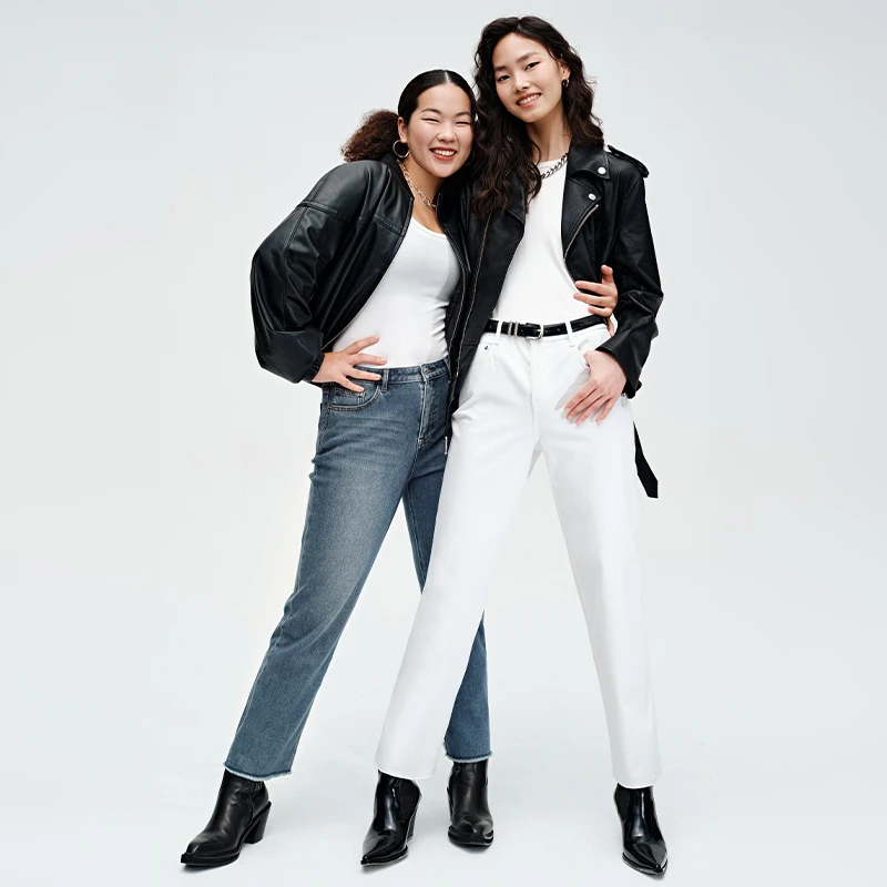 simple pieces百搭经典九分毛边法棍裤