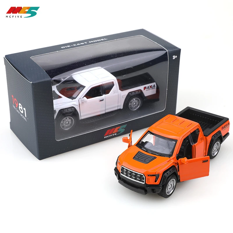 （开窗盒）1:36儿童回力玩具皮卡F150越野合金双开门模型车玩具耐摔