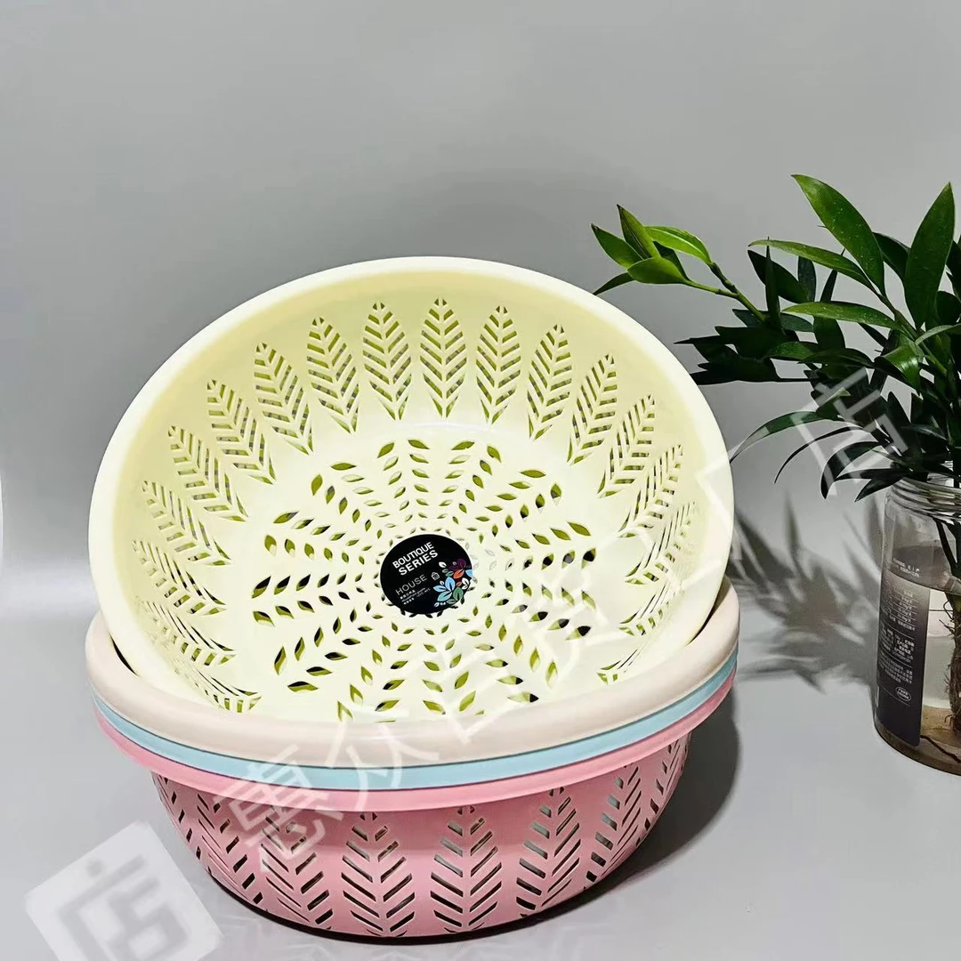 【拍一发五】30cm洗菜篮沥水篮清洗沥水框多功能收纳筐（款式一）