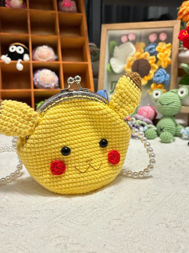 毛线钩织口金包斜挎包编织包包针织手工包儿童包斜跨纯手工