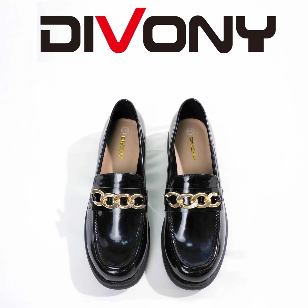 迪旺尼2023时尚英伦风乐福鞋女鞋皮鞋单鞋百搭软底皮鞋圆头