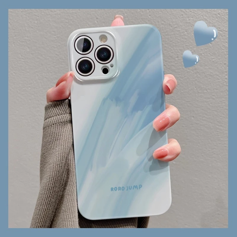 菲林软壳防摔炫蓝晕染适用苹果16华为oppo小米15vivox200pro一加