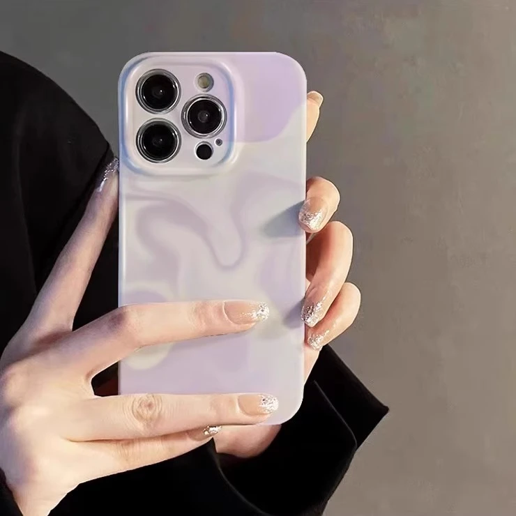 菲林软壳防摔紫白晕染k70pro适用苹果16华为oppo小米15vivo一加