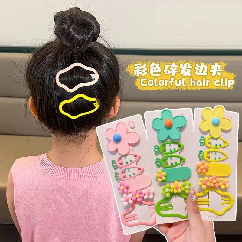 新款春天儿童发夹胡萝卜云朵花朵BB夹女童碎发刘海侧边发卡夹子