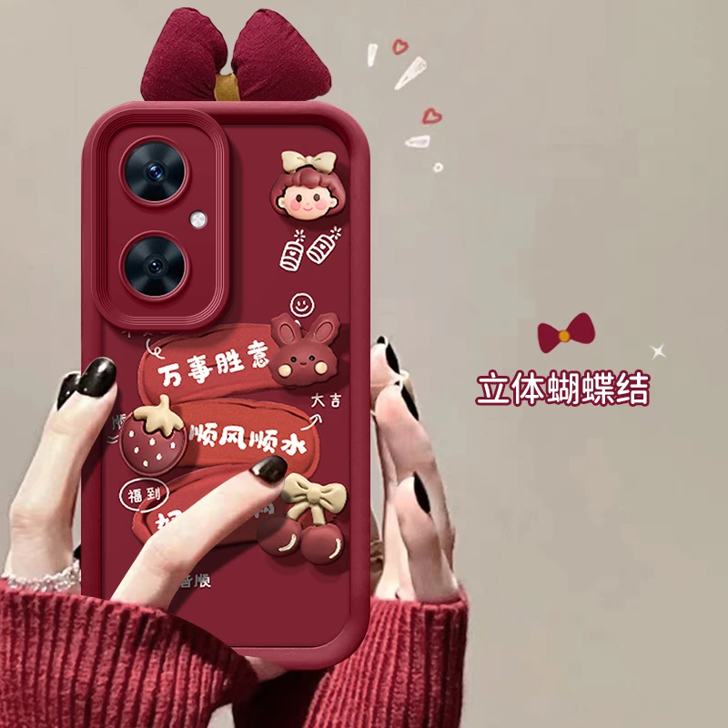 蝴蝶结女孩华为畅享60Pro手机壳MAO-AL00公仔ins风硅胶软壳创意潮
