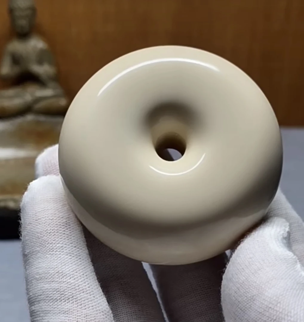 人工养殖鹿角雕刻素面平安扣