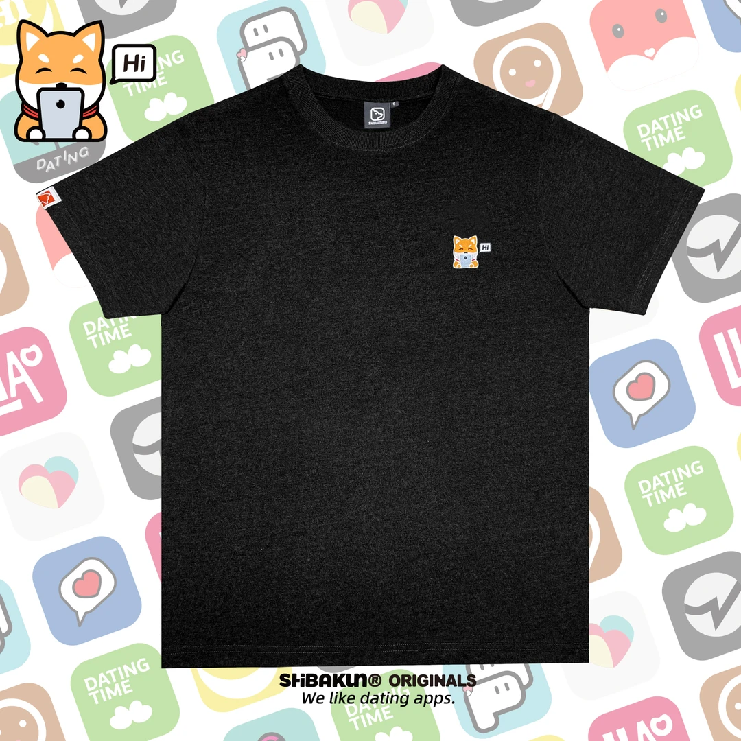 shibakun纯棉T恤柴犬男子短袖户外休闲情侣夏季透气圆领百搭男士