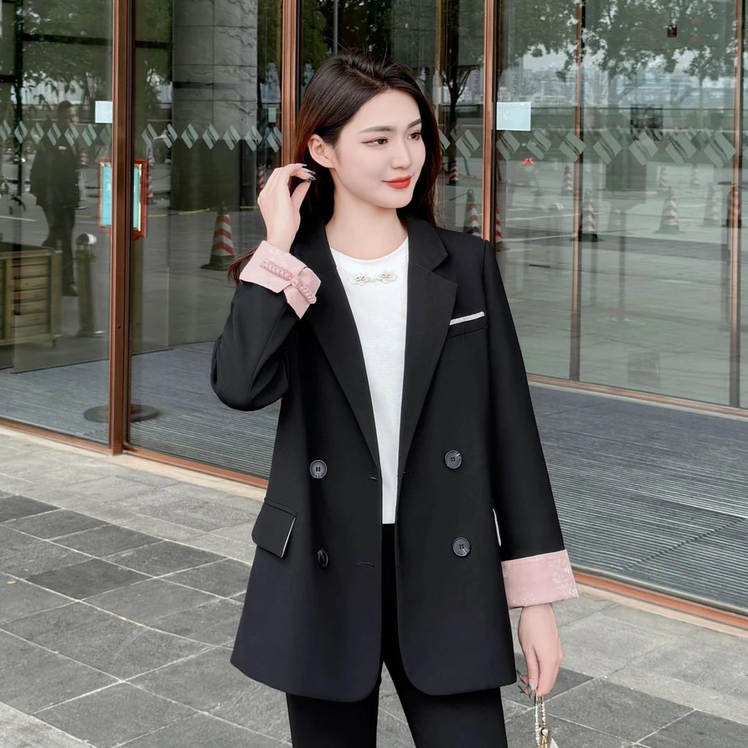 PASHIYIN/帕诗茵2024春秋时尚气质国风小西装西服外套女#24125