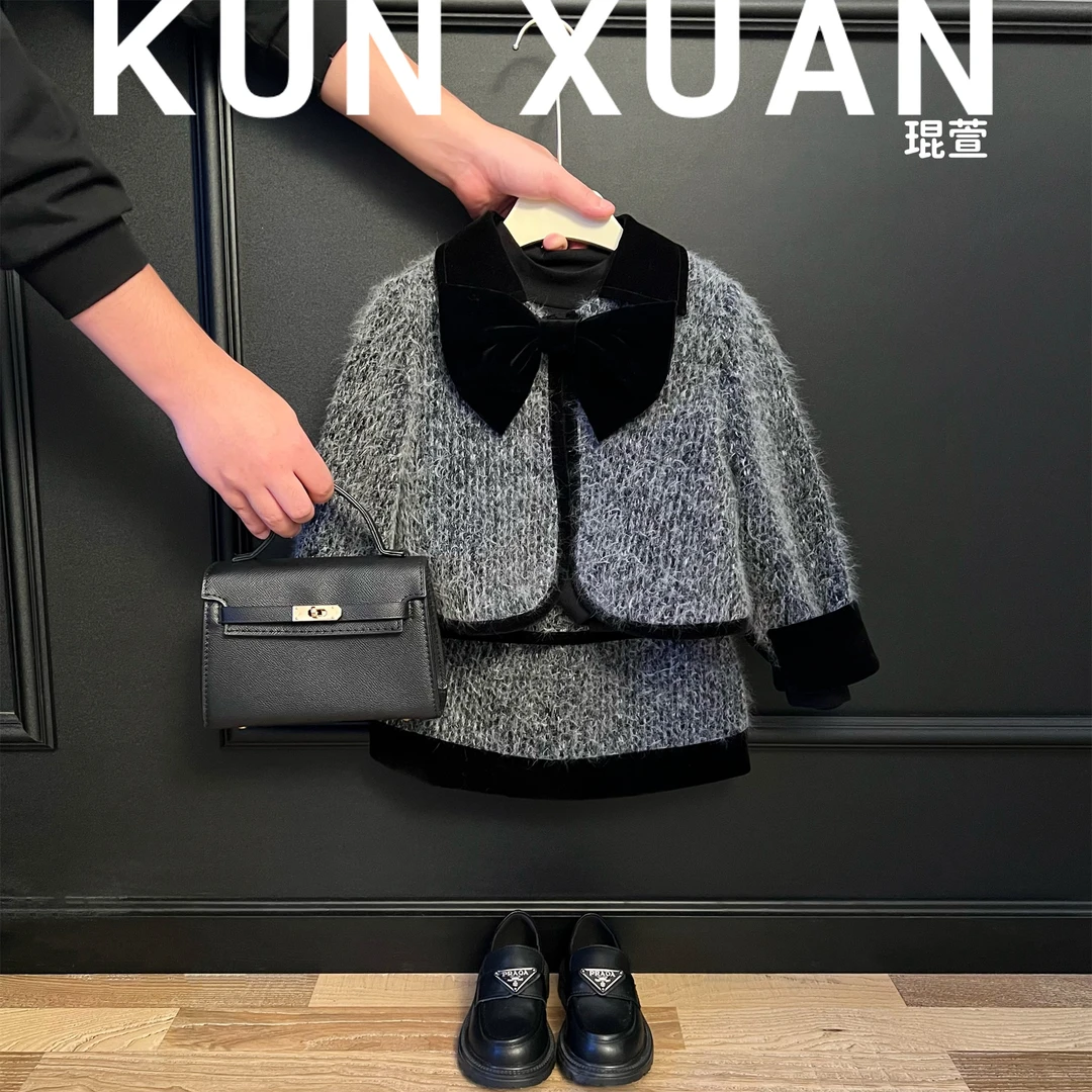 【琨萱】“温莎学院”女童秋款高端定制高级感轻奢小香风套装23AU057