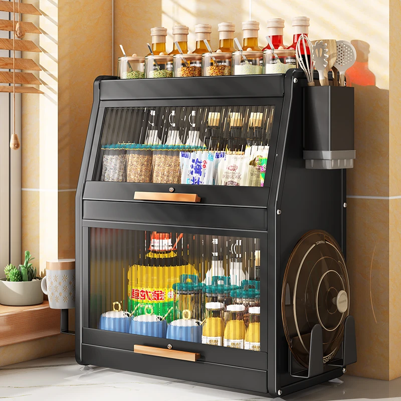 厨房调料置物架台面多功能油盐酱醋用品厨具防尘调味料品收纳盒架