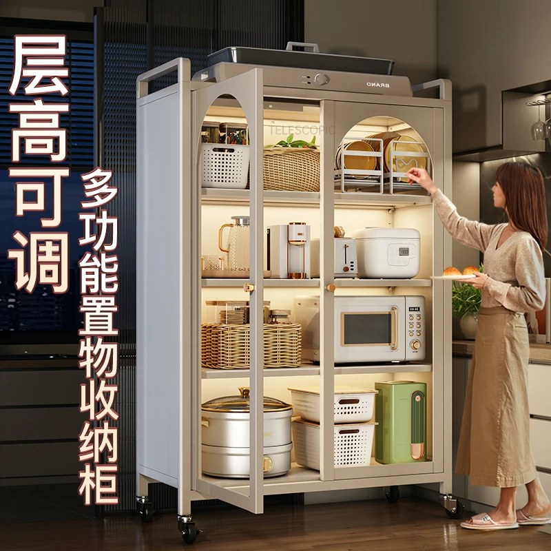 厨房置物架落地多层餐边多功能储物柜子橱柜碗微波炉置物柜收纳柜