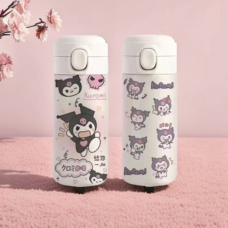 学生水杯保温带盖卡通304不锈钢保温杯高颜值便携弹跳式豌豆杯