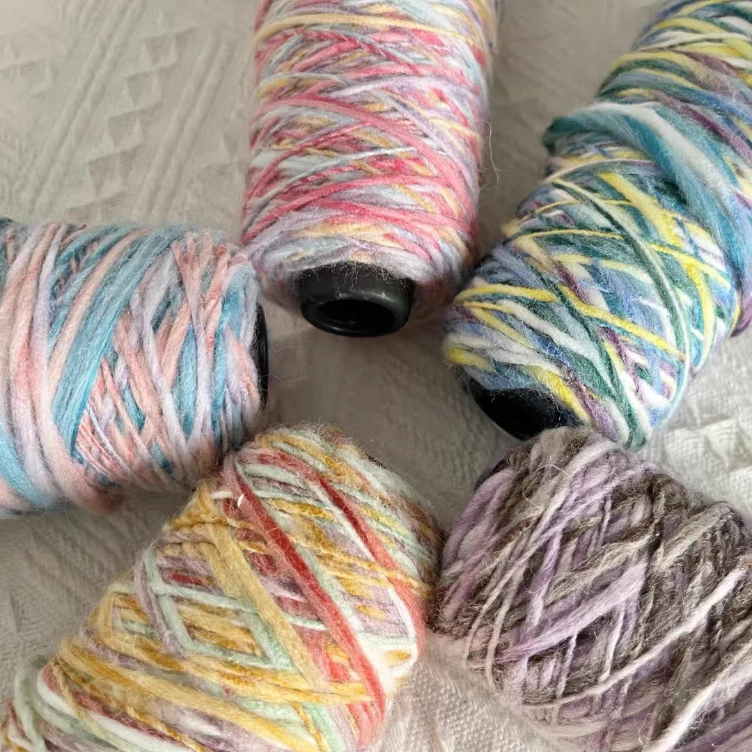 渐变段染大肚纱 50g冰岛粗毛线 油画风毛衣包包围巾线 秋冬季节线