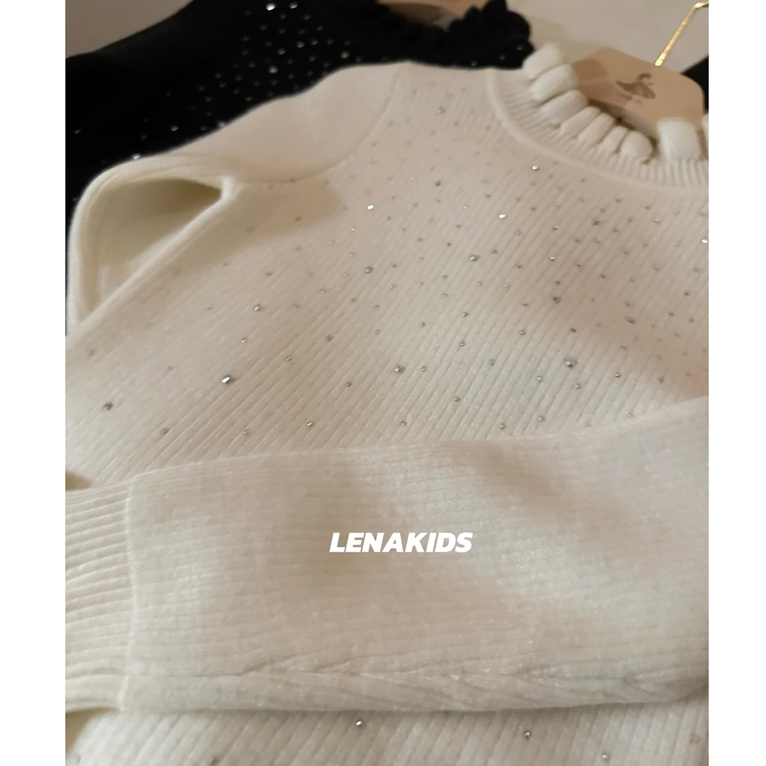 Lenakids【现货】百搭气质木耳边闪闪带钻内搭24102203