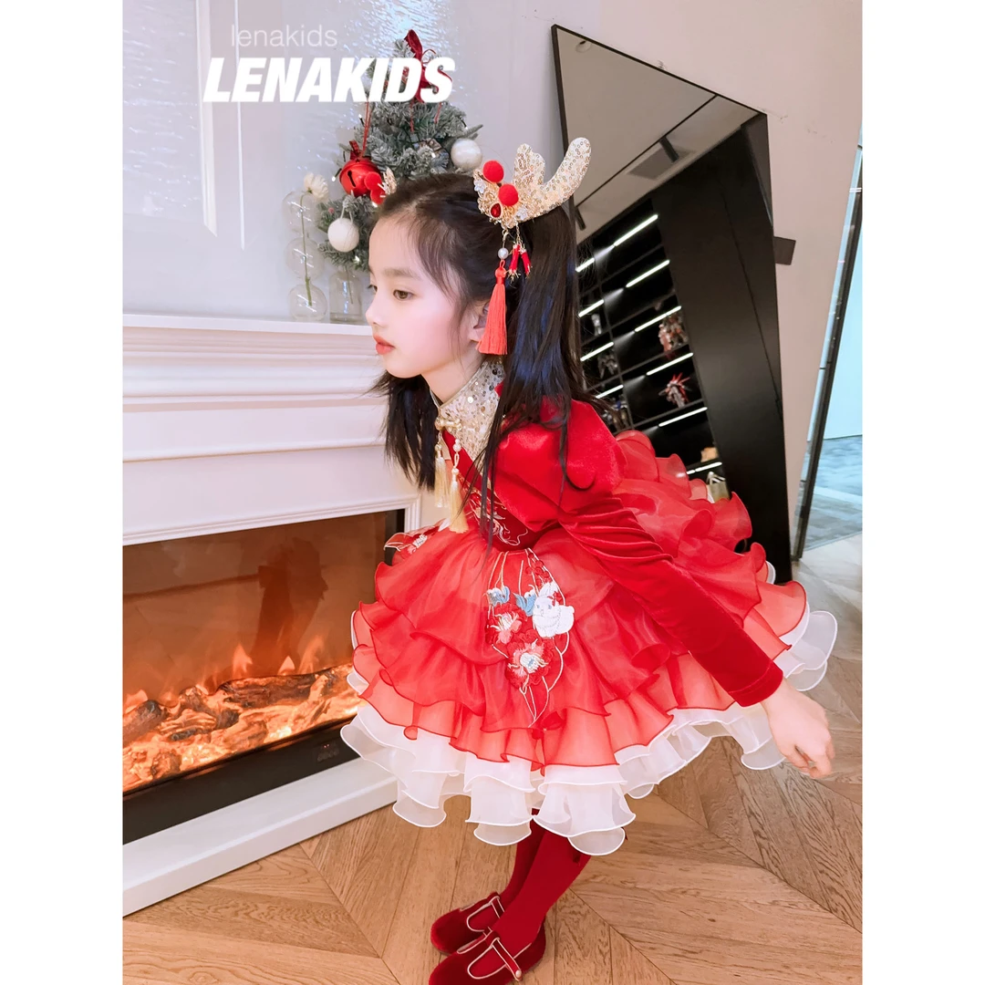 Lenakids【年中狂欢】【礼服·重工刺绣·新国风】汉服女宝23122501