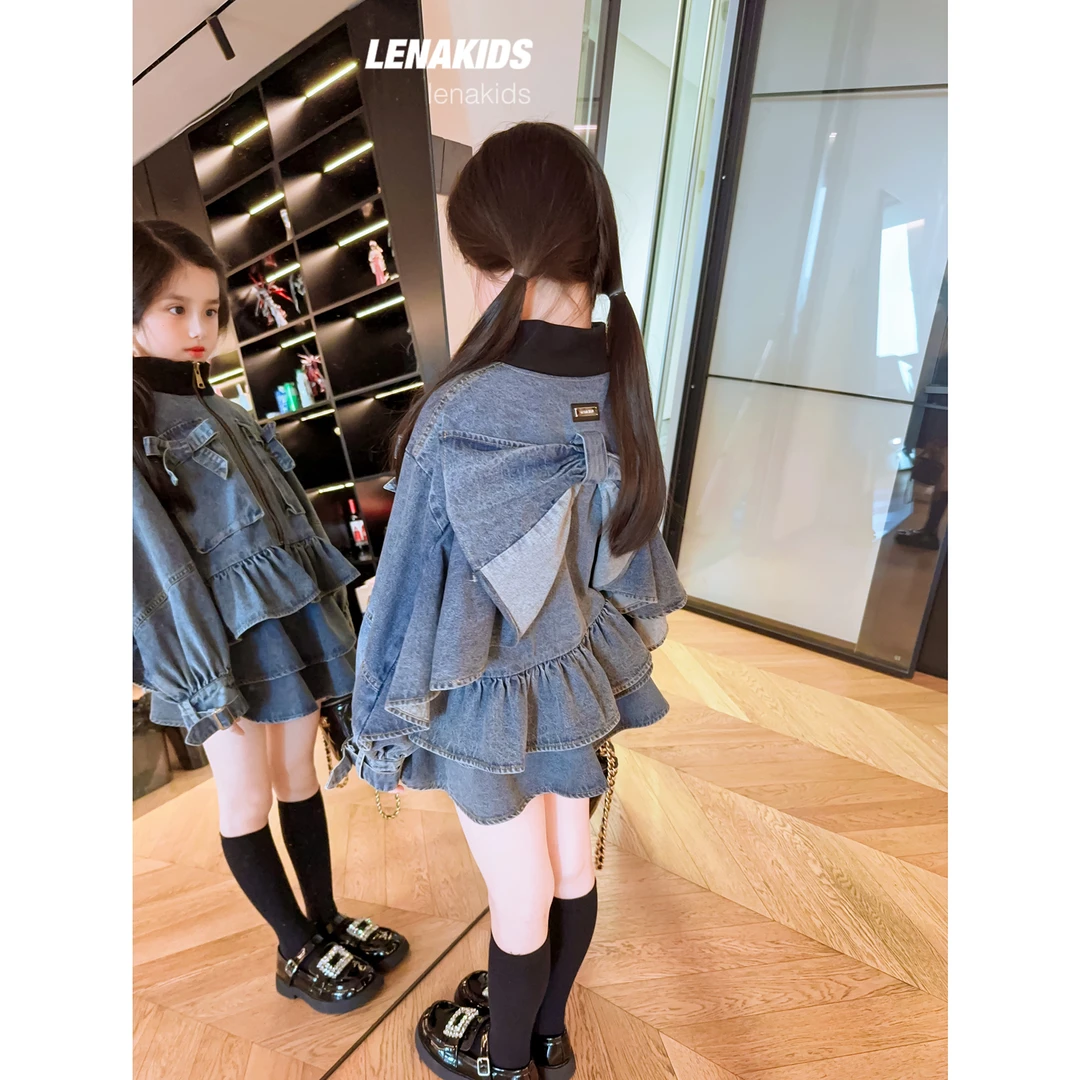 Lenakids【现货】洋气时髦气质高定女宝牛仔套装24081601