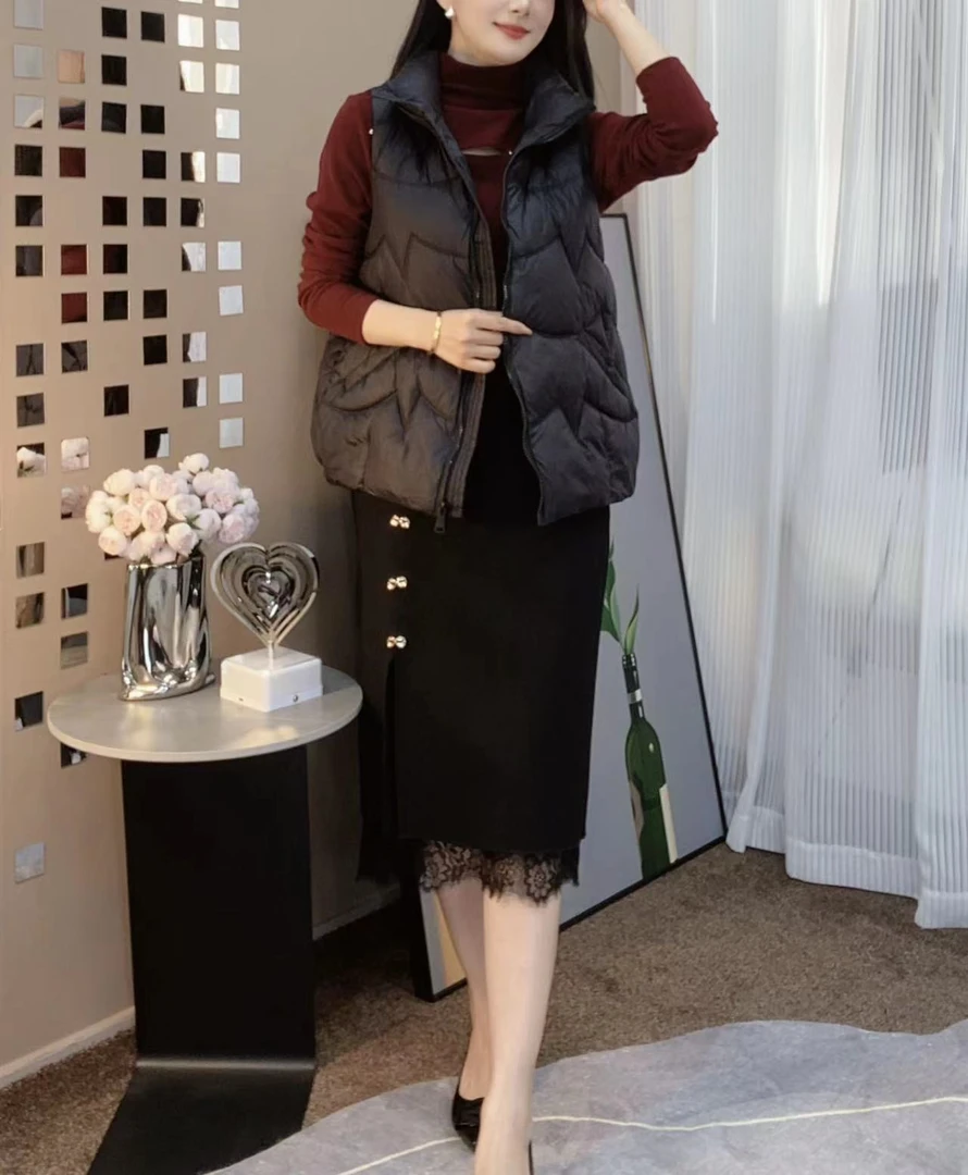 新冬款女士百搭洋气宽松显瘦时尚轻薄保暖舒适休闲外穿马夹