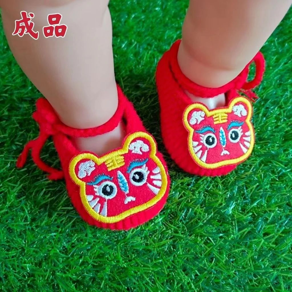 春秋夏手工编织婴幼儿鞋新生满月百天男女宝宝软底毛线虎头鞋成品