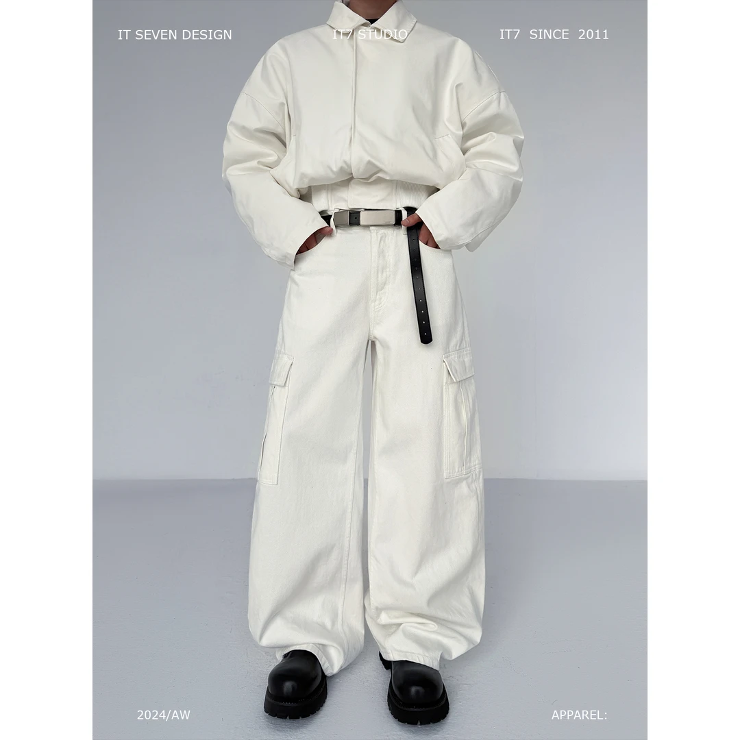 it7【太空漫步】立体裁剪大口袋设计休闲宽松长裤