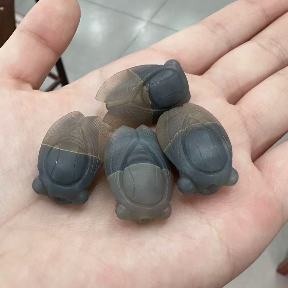 mini蝉 金丝玉 蝉形雕刻配饰项链精雕手工独特精品