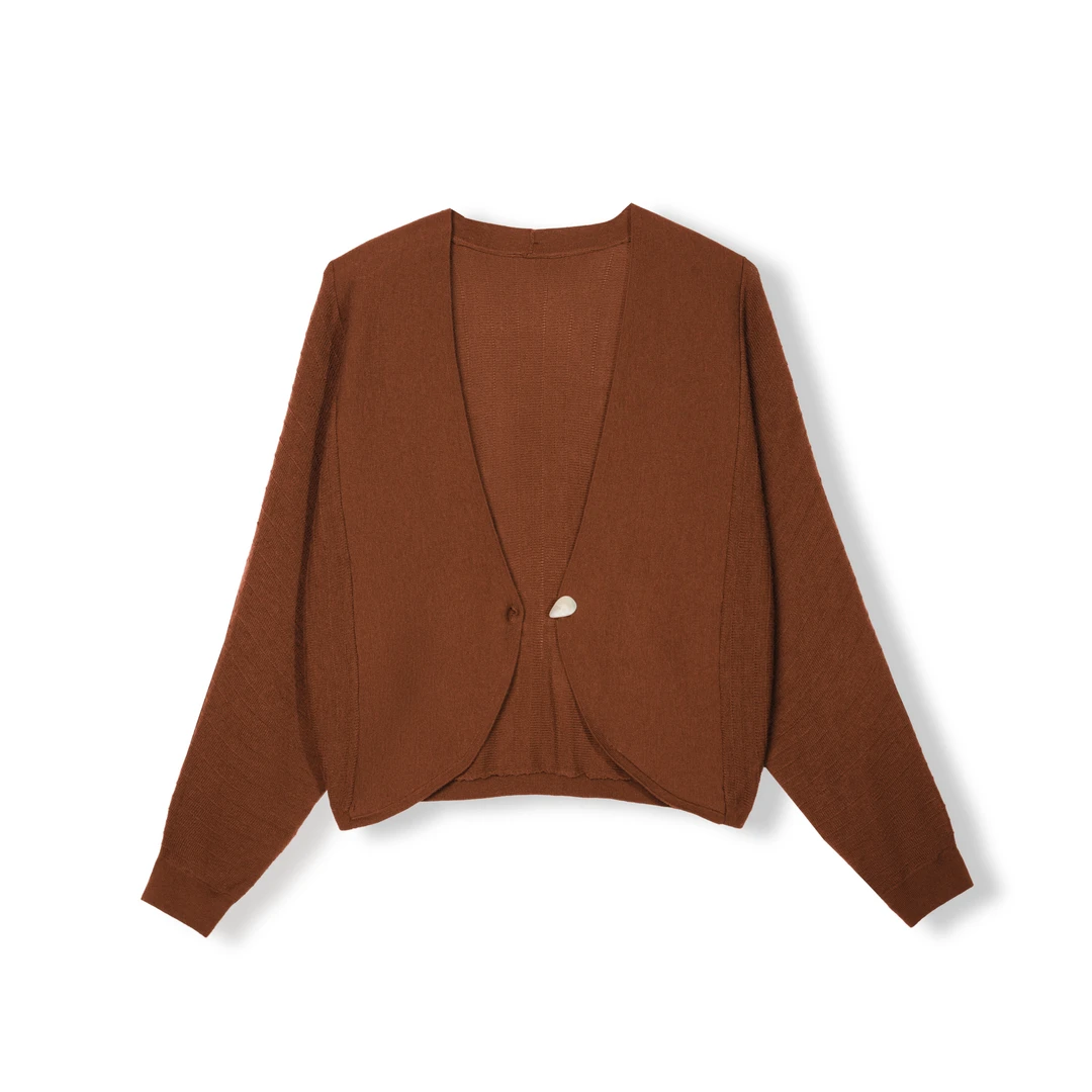 【时光锦】早秋新款设计感蝙蝠袖针织外套显瘦气质红人上新百搭开衫