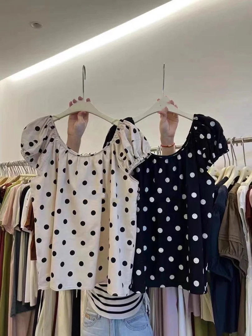 肉肉家*大码可爱女生波点上衣