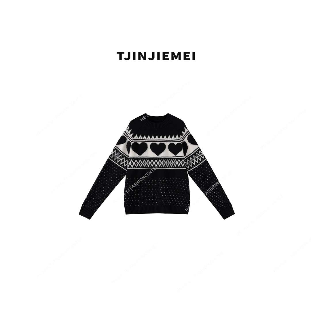 【T井姐妹】新款设计感软糯爱心羊毛毛衣MY2410-812-80051