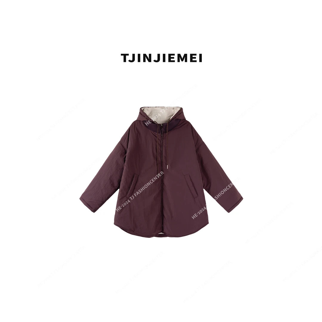 T井姐妹【薰衣草】新款设计感连帽棉服MF2411-6809