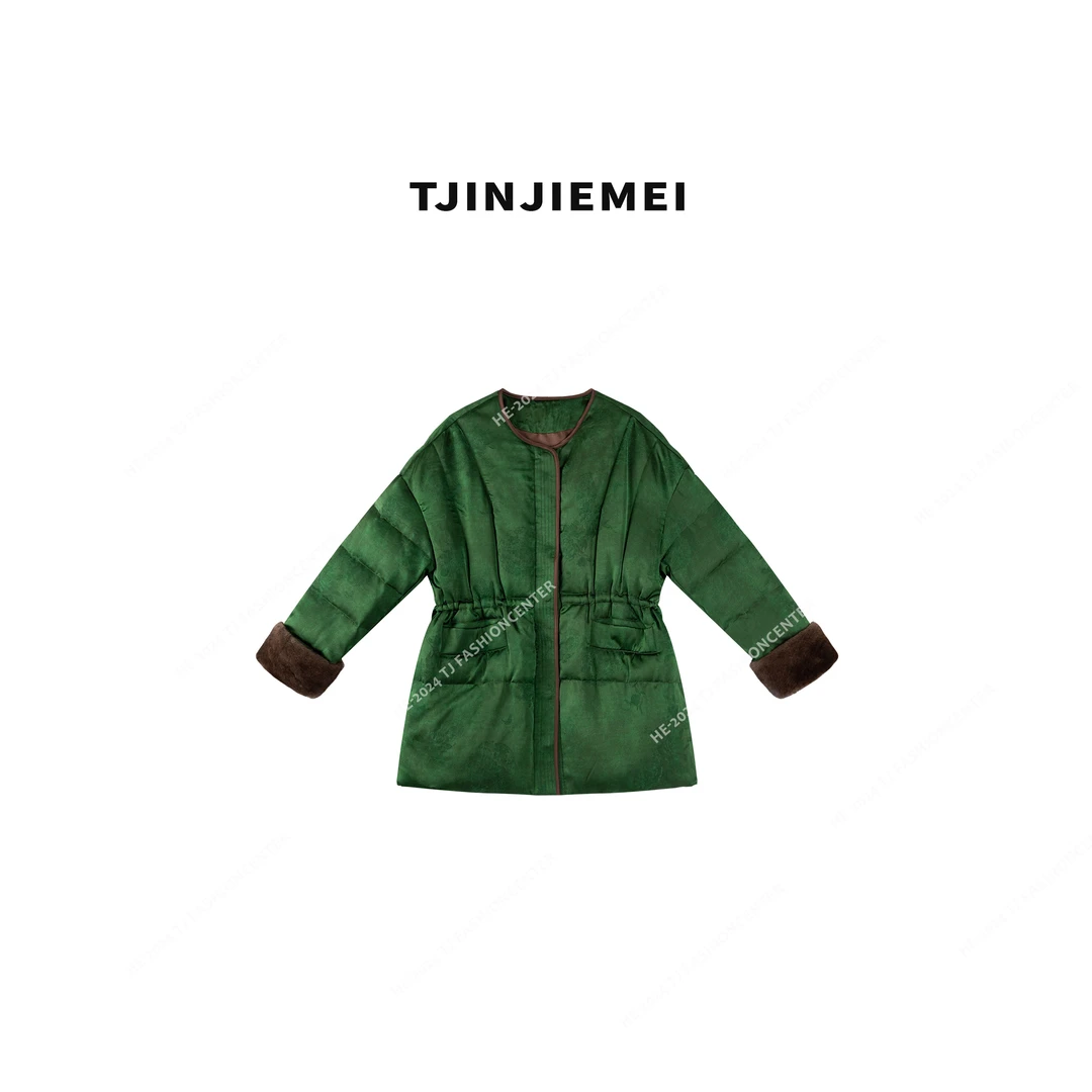 T井姐妹【青玉】设计感高订精致气质鹅绒服ERF2411-24-D1225