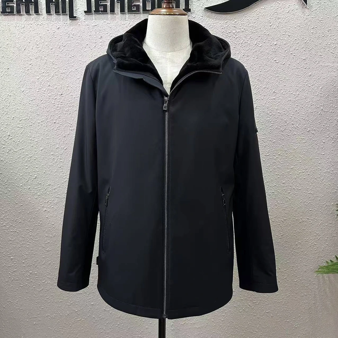 YUJINDIAO/御锦貂82138男士短款时尚休闲连帽水貂绒派克