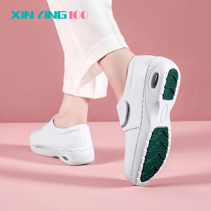 欣迎100气垫护士鞋女软底冬季加绒厚底医护鞋增高女鞋防滑医护鞋