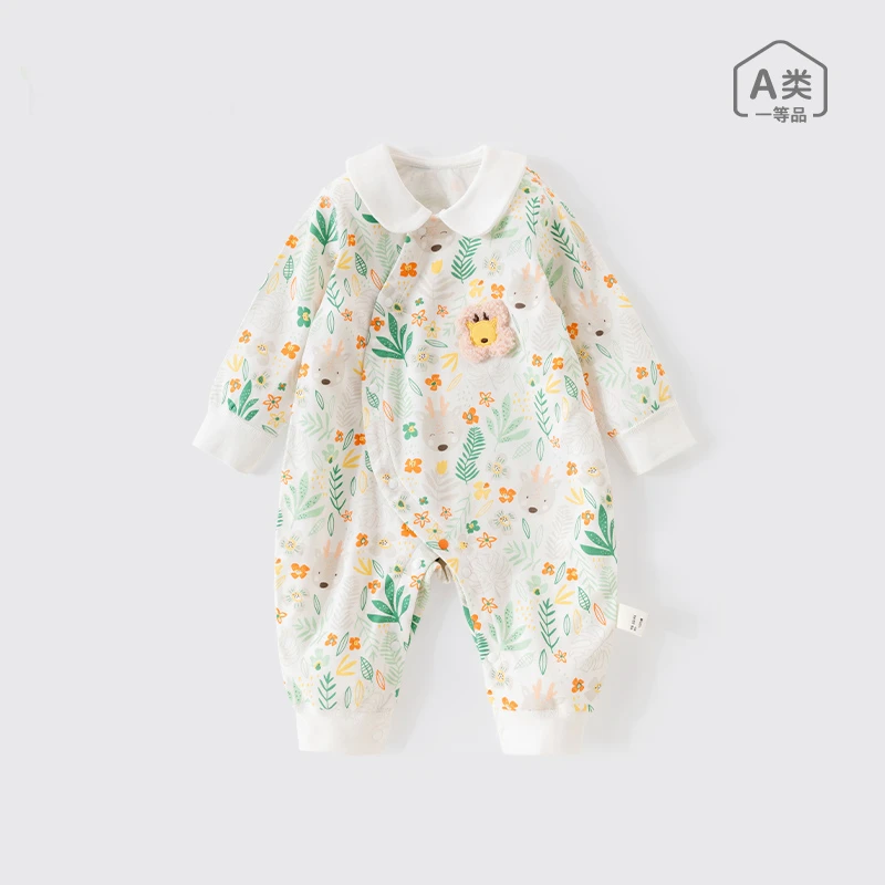 宝宝春秋连体衣纯棉新生儿哈衣爬服幼儿长袖秋季婴儿满月衣服秋装