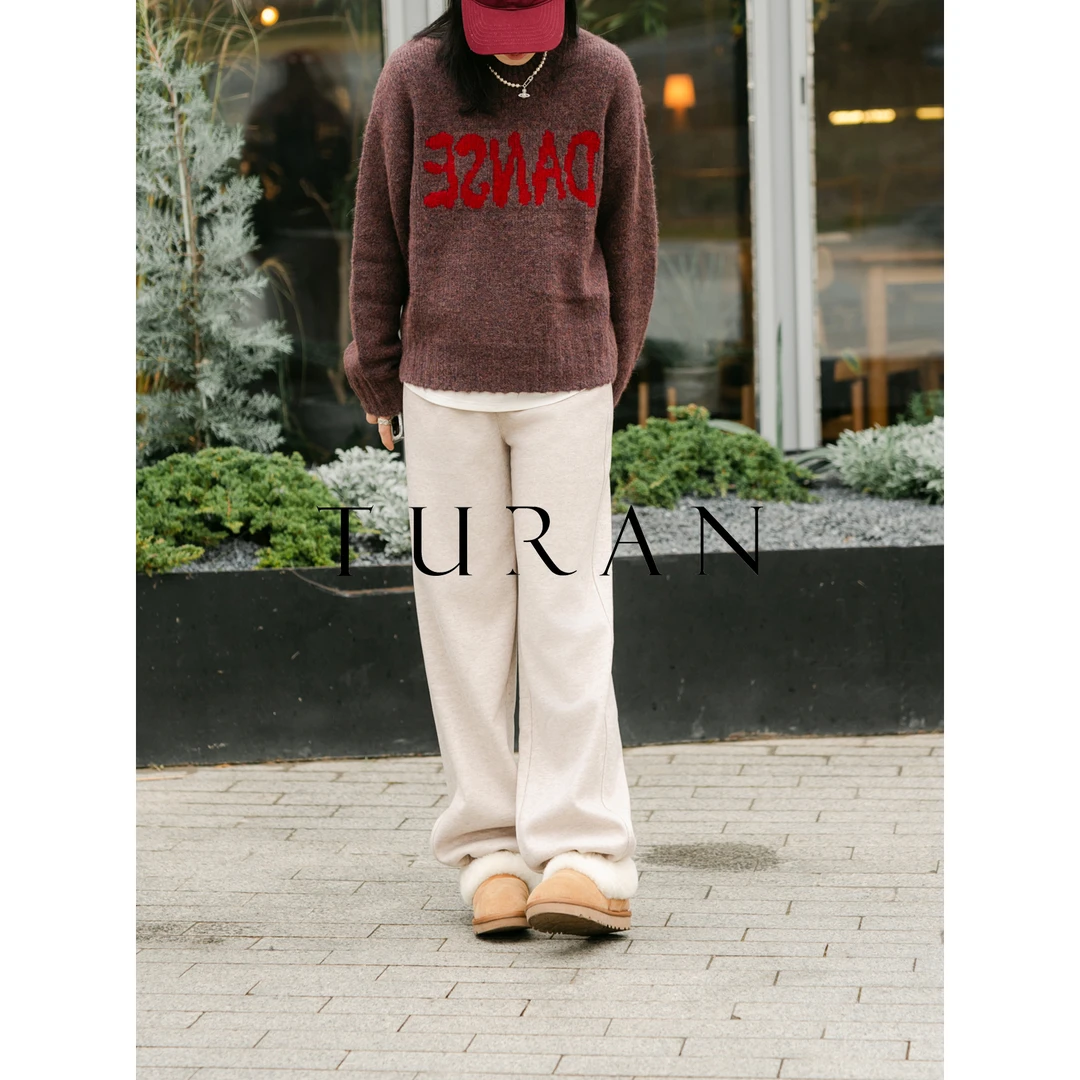 年糕裤加厚加绒束脚阔腿两穿羊毛醋酸粘胶纤维混纺秋冬TRZY0862