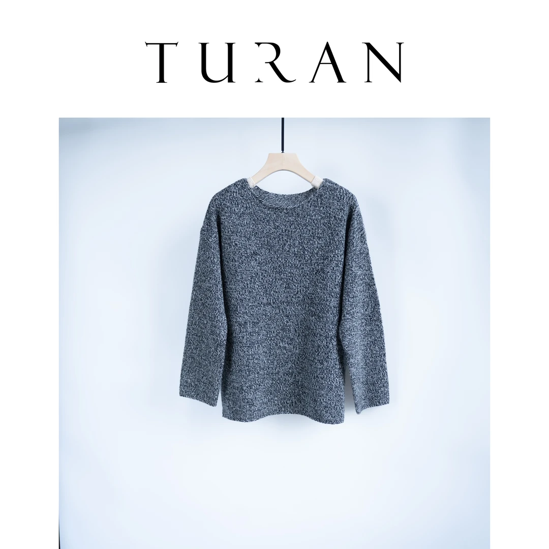 山羊绒时尚休闲百搭宽松设计师圆领气质长袖秋冬针织轻奢TRTG0415