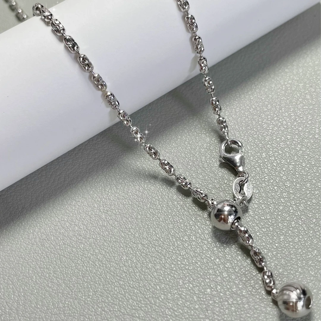 链子925银 链子925银 意大利工艺链椭圆链女可调节链{只发一件}