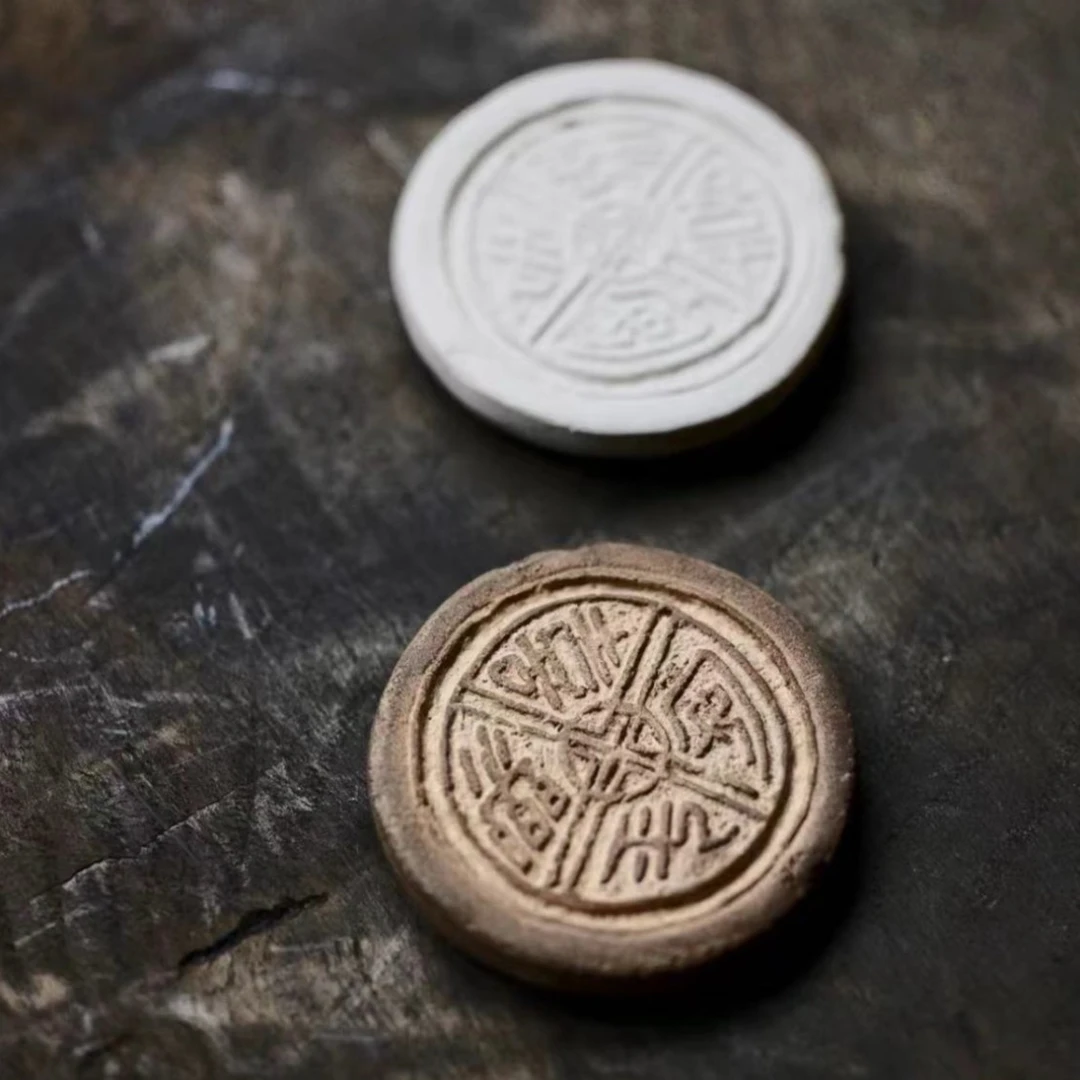 凡巢一凡 井里白泥盖置全手工5cm直径日式