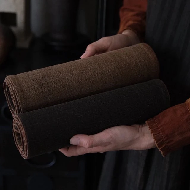 舒砚北記-蚕丝香云纱老料双面嵌边主人席茶席