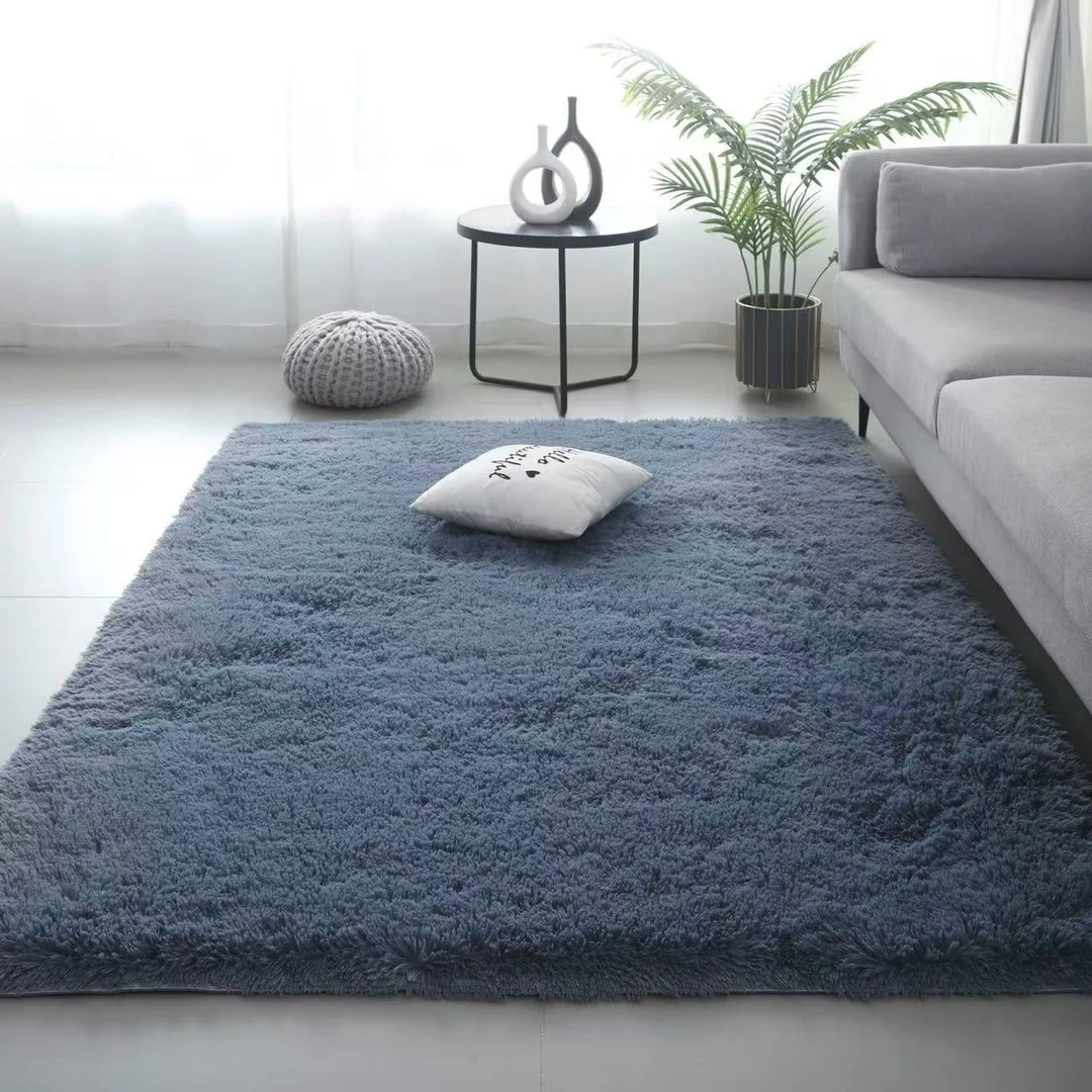 银灰色100*200网红卧室垫家用毛绒耐脏床边毯榻榻米长毛加厚地毯