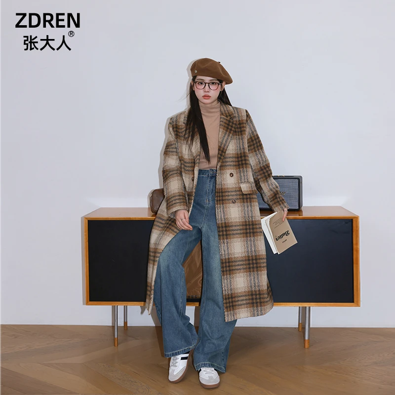 张大人【米兰艺术 】秋冬高定款格纹毛呢大衣