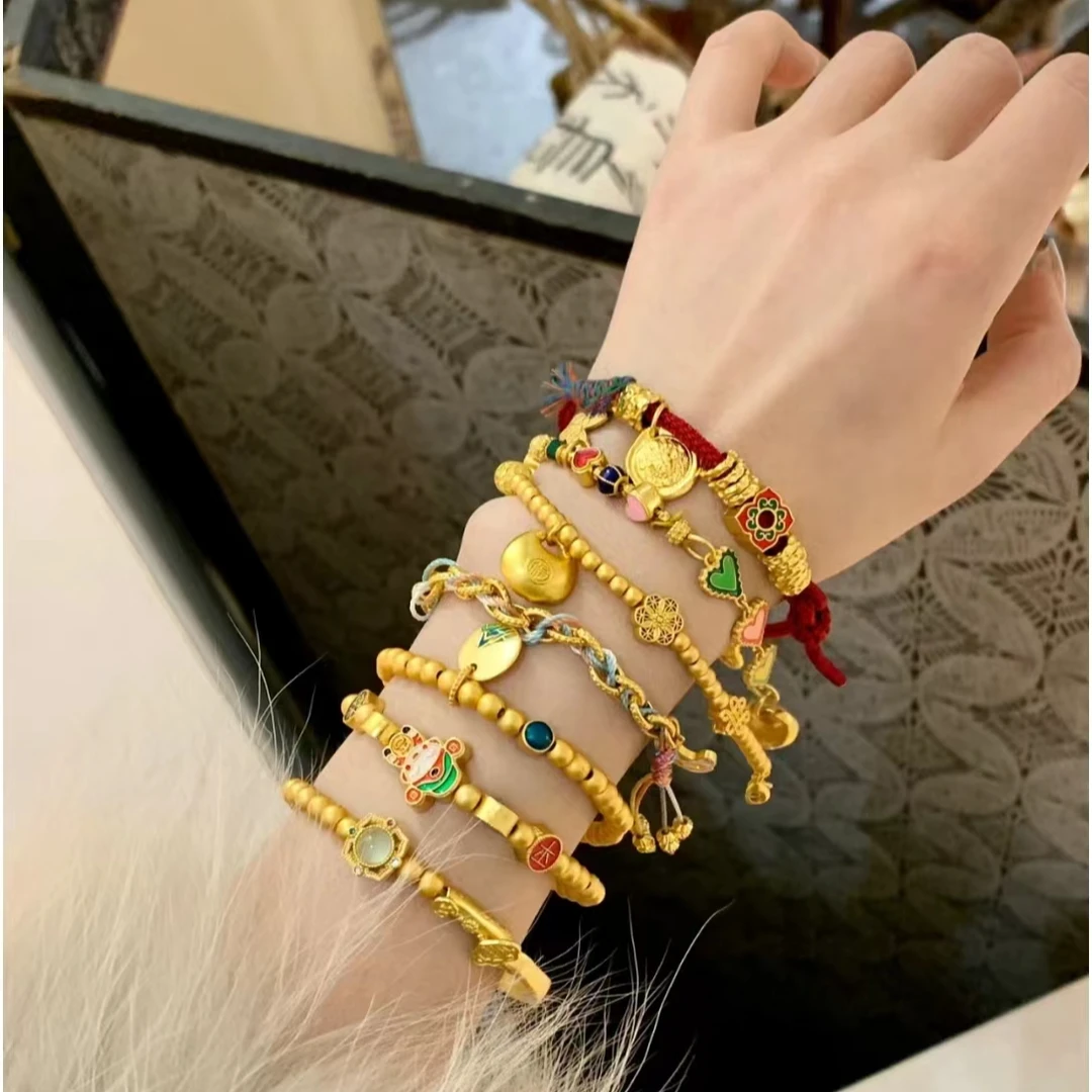 铜合金珐琅手链       时尚纯手工编织编绳手编素款