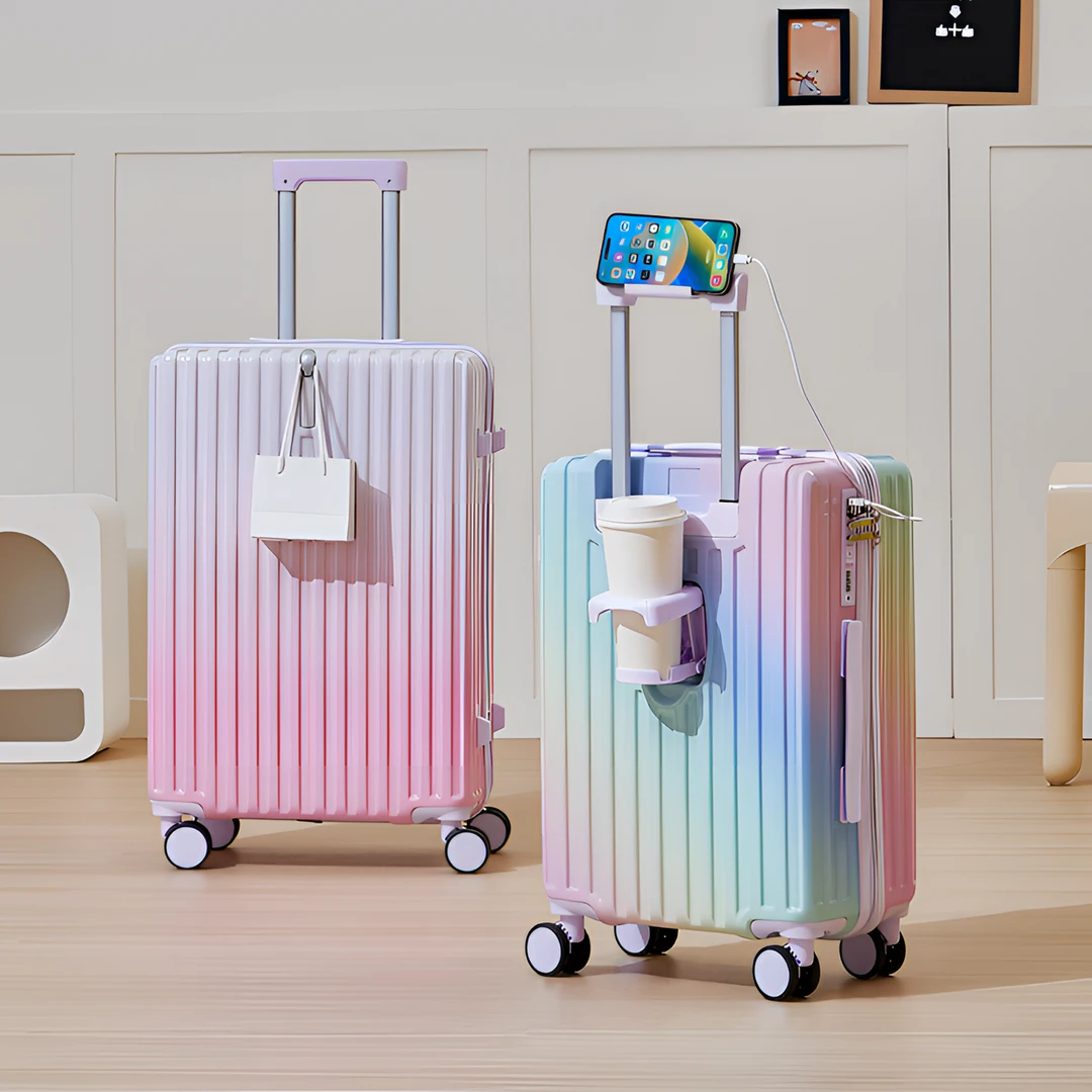 网红渐变色行李箱高颜值女学生旅行箱大容量密码箱20寸轻便登机箱